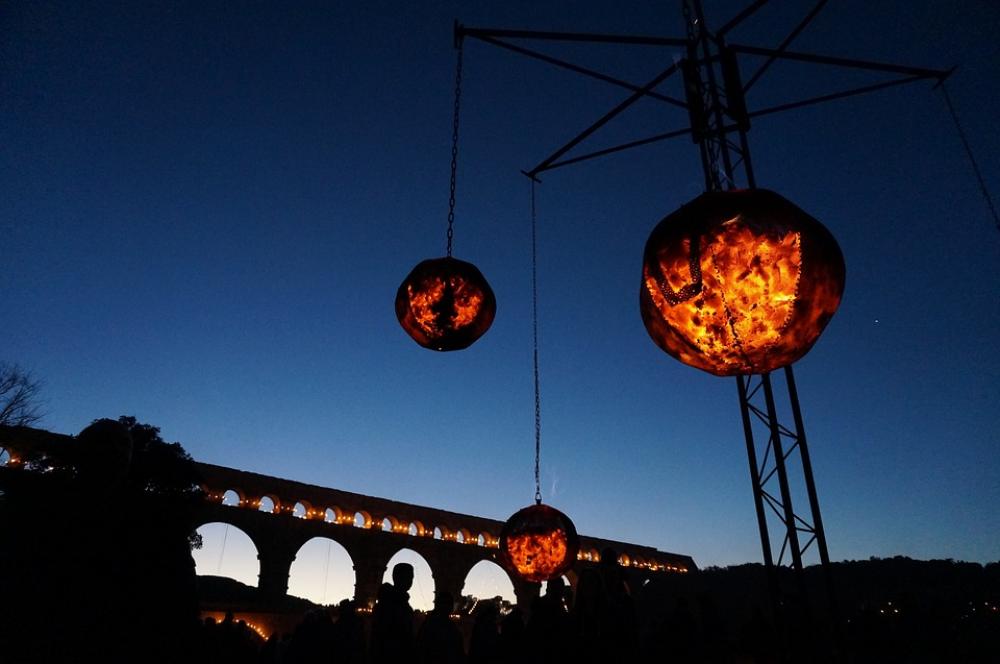 Fire Flame Bridge Burn Ball Fire Flame Bridge Burn Ball