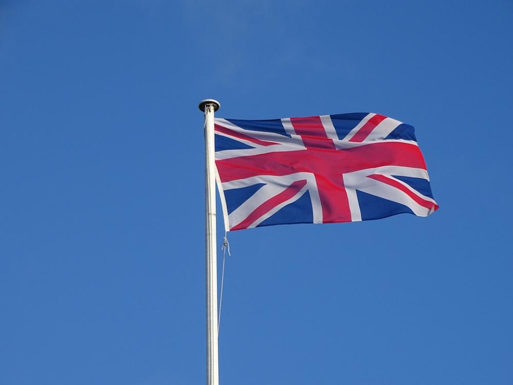 Flag United Kingdom Blow Flutter Flag United Kingdom Blow Flutter