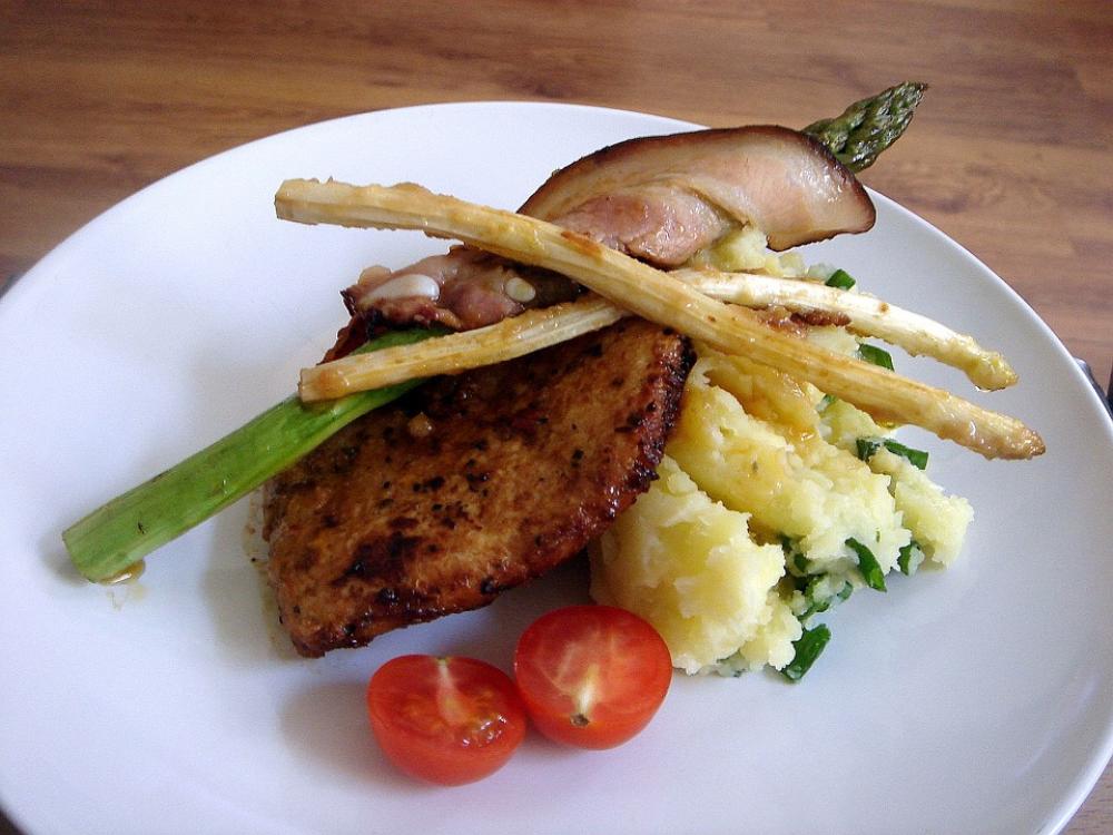 Food Plate Hungry Meat Taste Asparagus Food Plate Hungry Meat Taste Asparagus