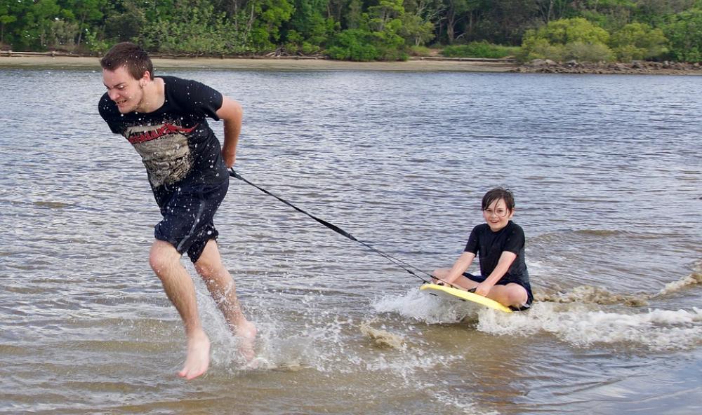 Fun Water Surfing Children Splash Friends Fun Water Surfing Children Splash Friends