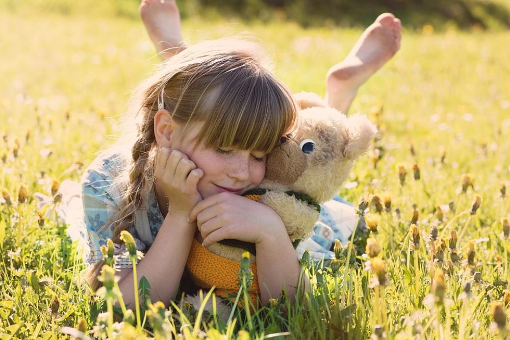 Girl Teddy Bear Snuggle Cute Kids Young Joy Girl Teddy Bear Snuggle Cute Kids Young Joy
