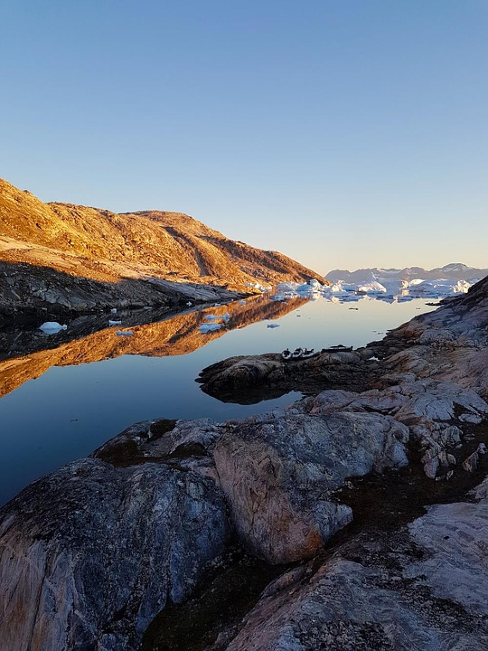 Greenland Reflection Iceberg Fjord Sermilik Ice Greenland Reflection Iceberg Fjord Sermilik Ice