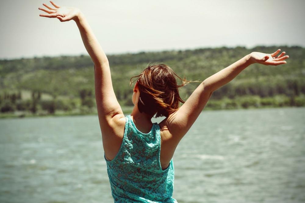 Happiness Back Side Woman Young Girl Person Happiness Back Side Woman Young Girl Person