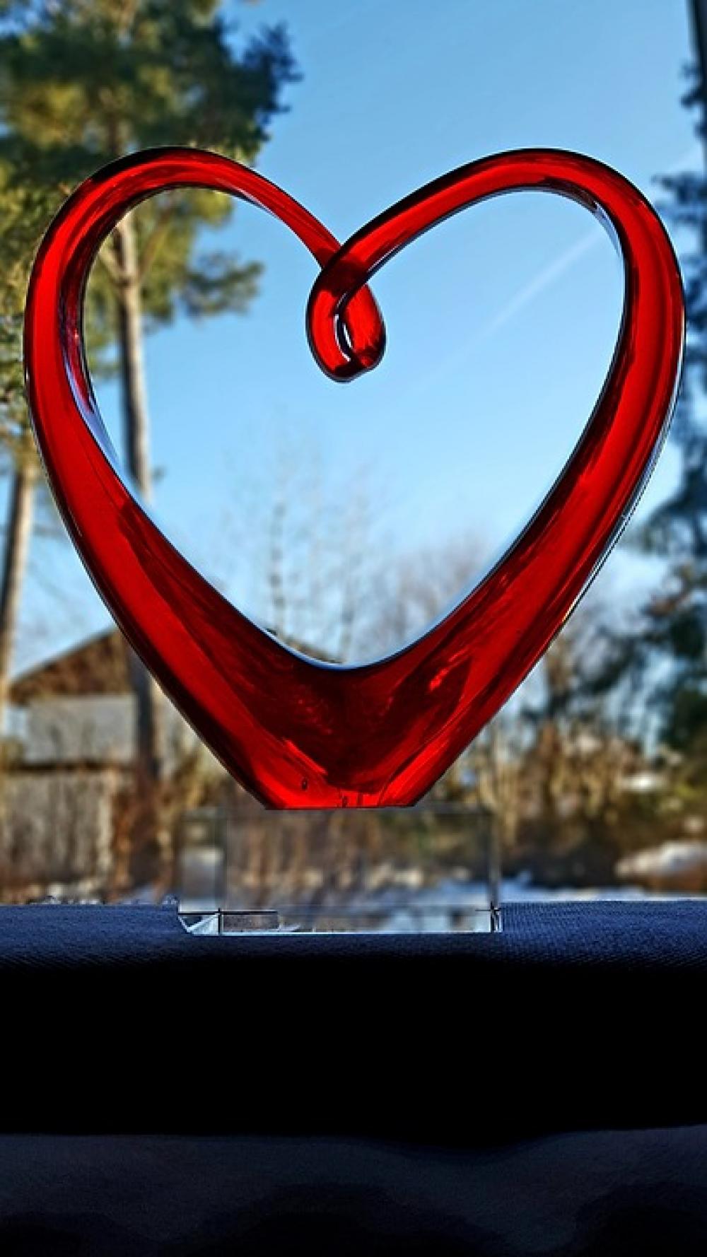Heart Red Glass Sky Pine Love Valentine'S Day Heart Red Glass Sky Pine Love Valentine'S Day