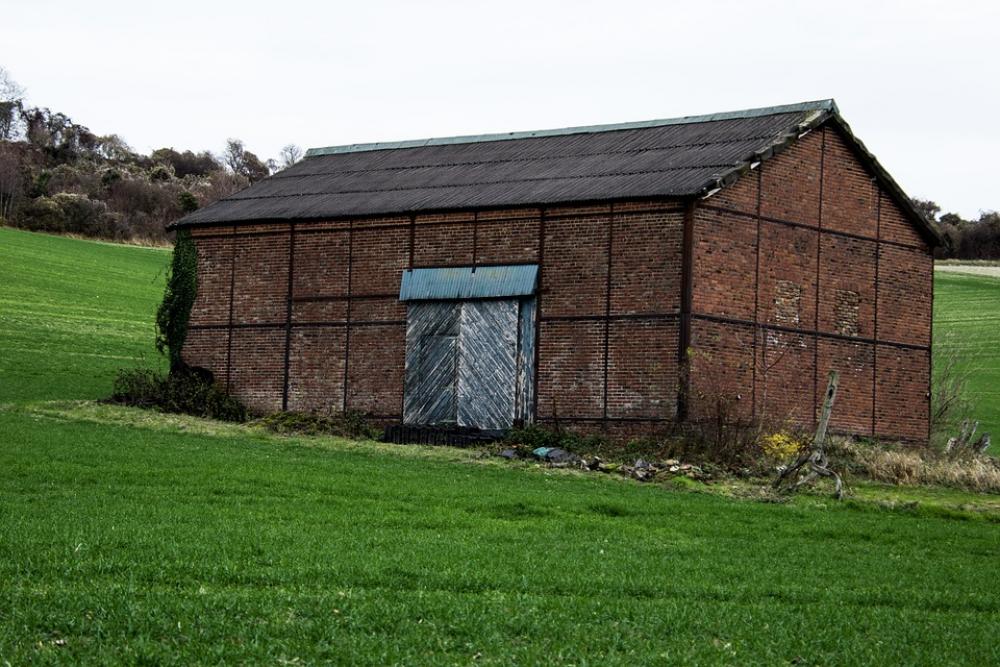 House Bricks Red Rust Rainy Field Green House Bricks Red Rust Rainy Field Green