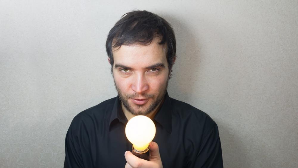 Idea Concept Lightbulb Bright Burns Man Beautiful Idea Concept Lightbulb Bright Burns Man Beautiful