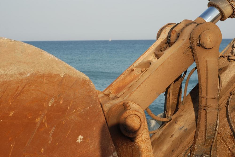 Machine Excavator Industrial Sky Beach Equipment Machine Excavator Industrial Sky Beach Equipment