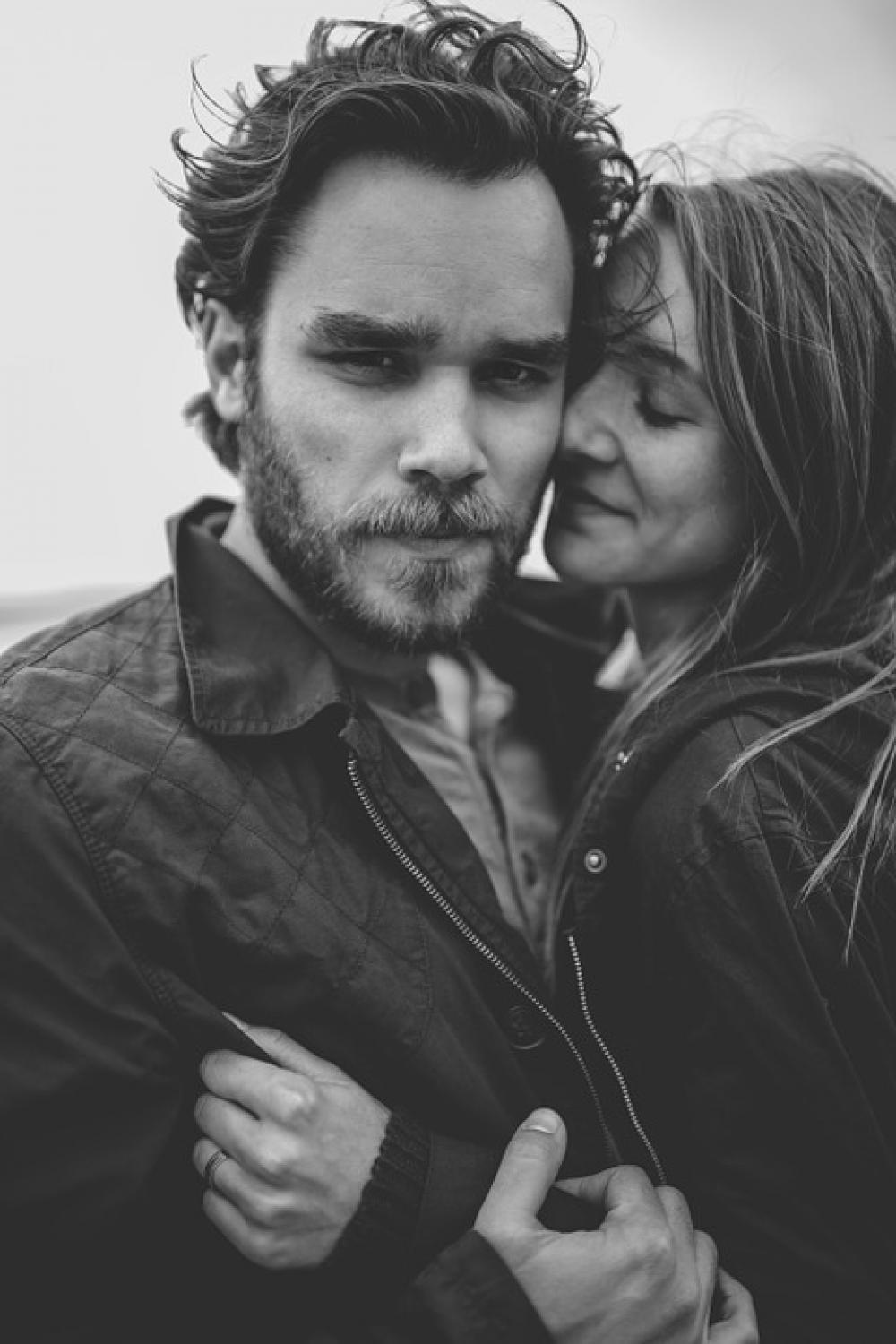 Man Woman Black And White Embrace Emotion Together Man Woman Black And White Embrace Emotion Together