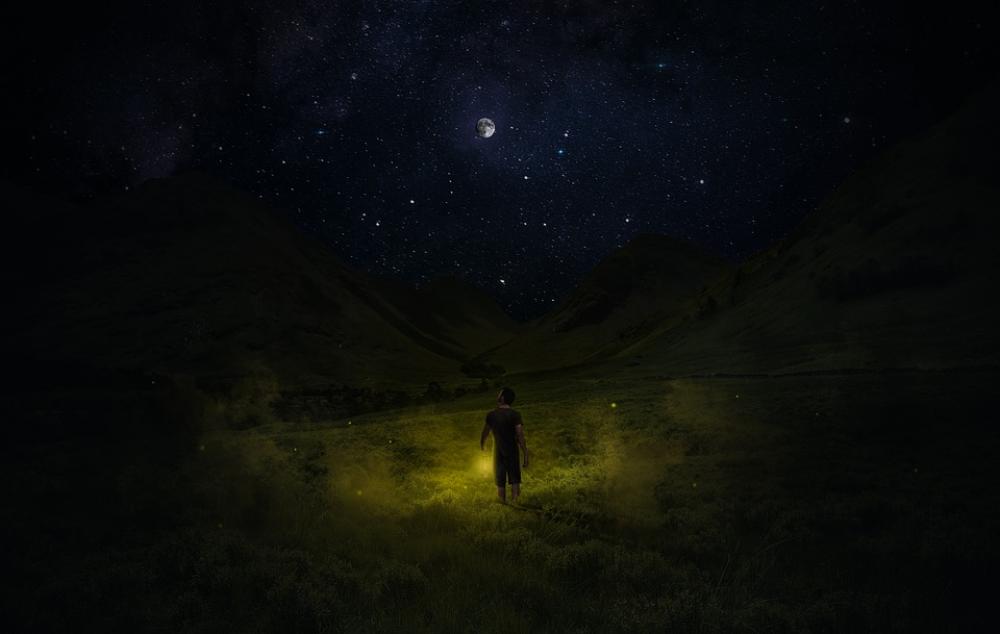 Meadow Night Moon Starry Sky Light Magic Lantern Meadow Night Moon Starry Sky Light Magic Lantern