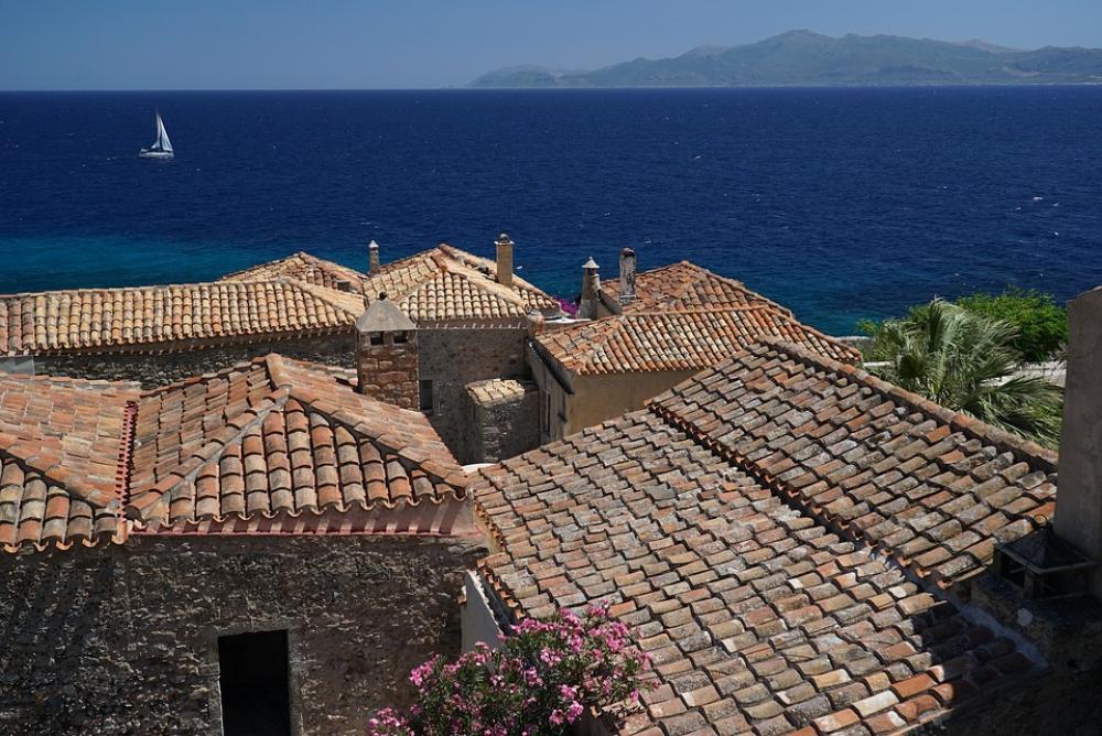 Monemvasia Monument Greece Summer Sea Holidays Monemvasia Monument Greece Summer Sea Holidays