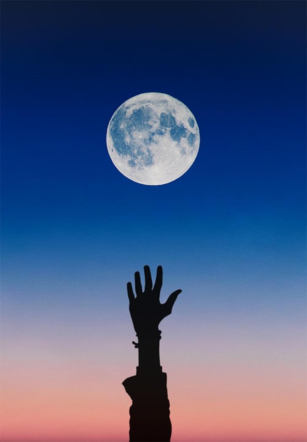 Moon Sky Blue Hand Arm Night Moon Sky Blue Hand Arm Night