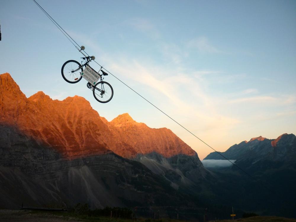 Mountain Bike Alpenglühen Sunrise Mountain Summit Mountain Bike Alpenglühen Sunrise Mountain Summit