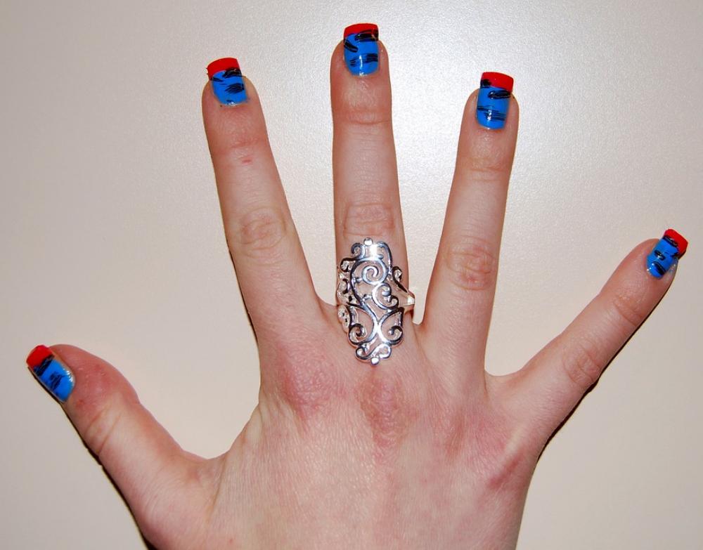 Nails Colorful Hand Ring Finger Five Nails Colorful Hand Ring Finger Five