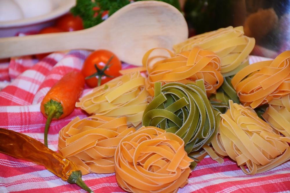 Noodles Tagliatelle Pasta Raw Colorful Food Noodles Tagliatelle Pasta Raw Colorful Food