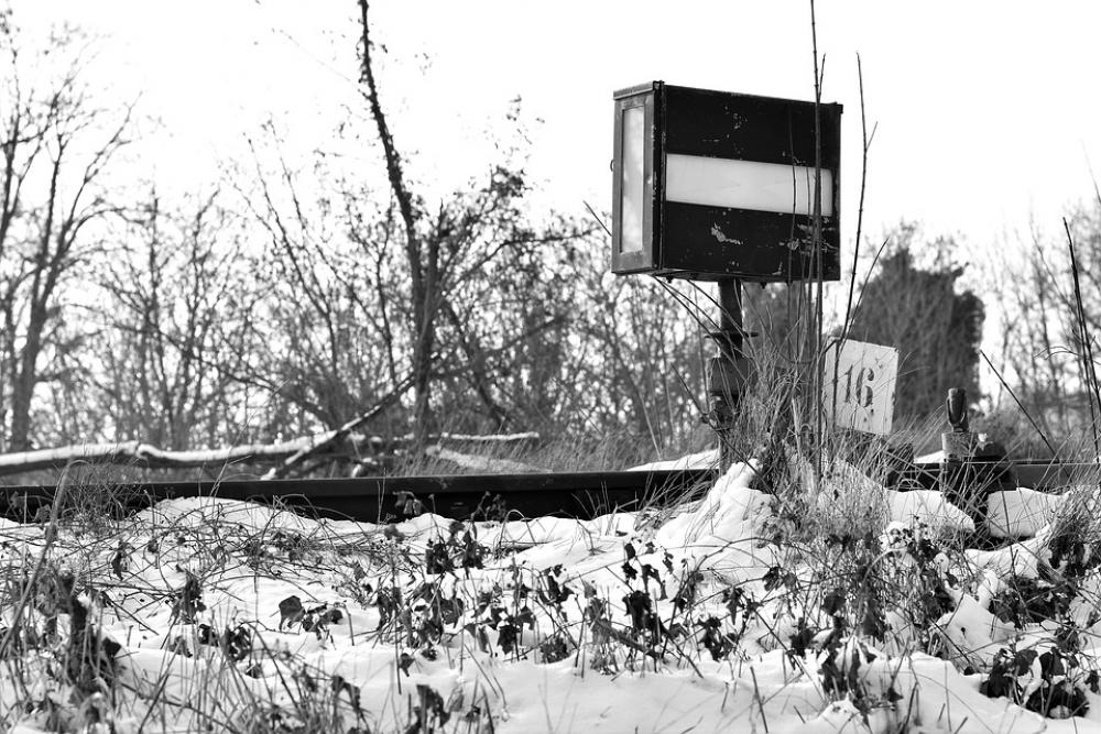Old Baffler Signaling Rail Transport Snow Winter Old Baffler Signaling Rail Transport Snow Winter
