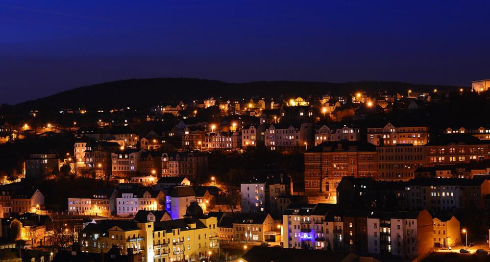 Panorama Night Architecture Greiz Thuringia Germany Panorama Night Architecture Greiz Thuringia Germany