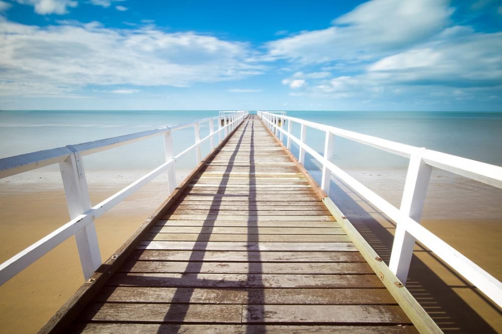 Pier Jetty Ocean Sea Water Way Perspective Pier Jetty Ocean Sea Water Way Perspective