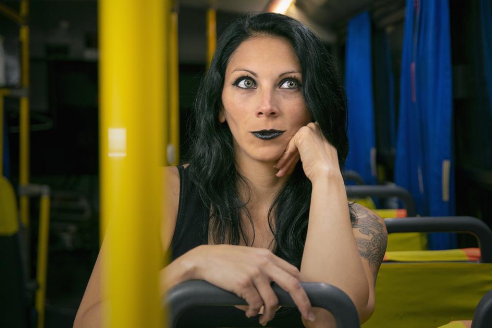 Portrait Women Model Person Bus Black Thinking Portrait Women Model Person Bus Black Thinking