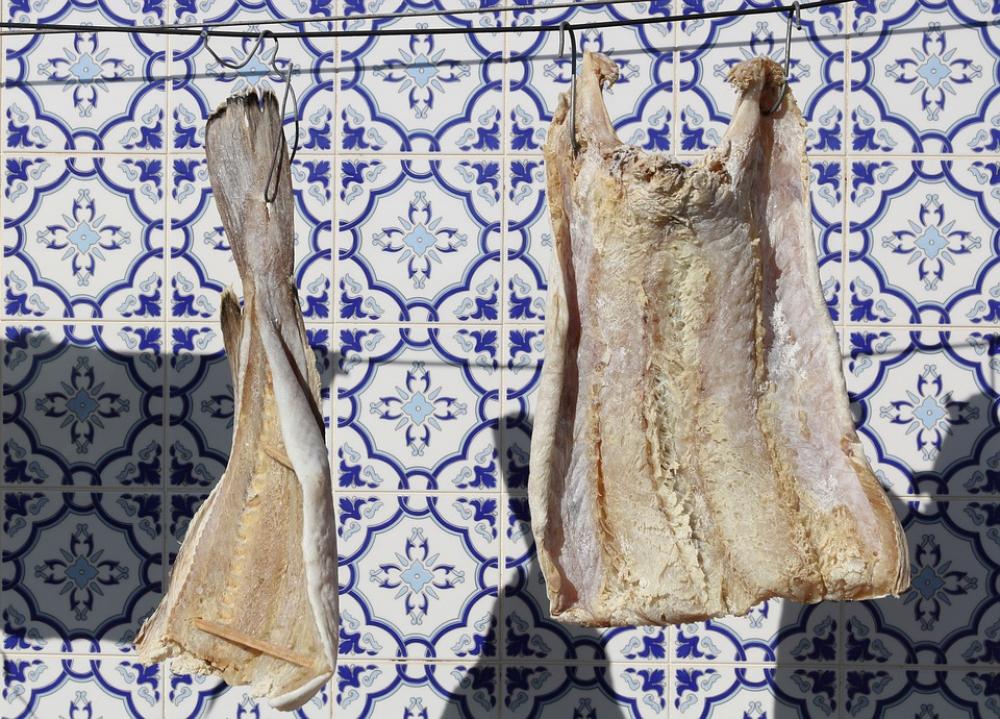Portugal Povoa De Varzim Fish Food Drying Portugal Povoa De Varzim Fish Food Drying