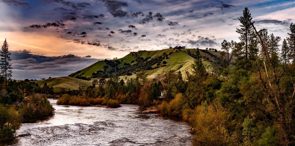 River Hills Evening California Landscape Scenic River Hills Evening California Landscape Scenic