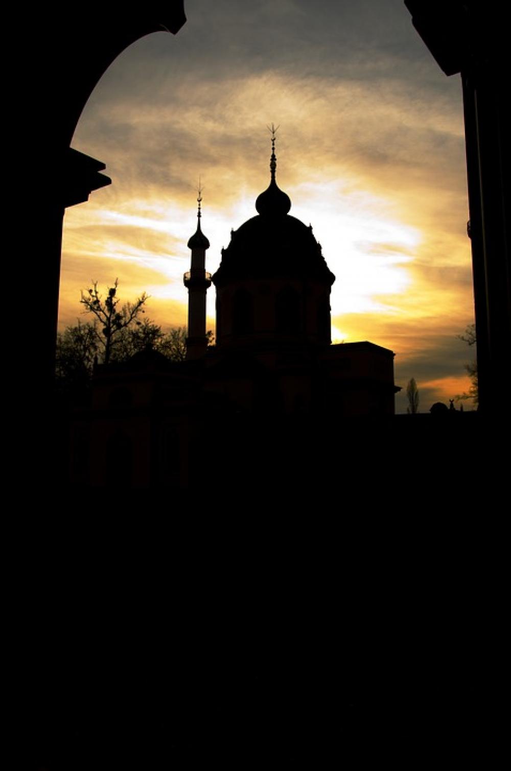 Schwetzingen Schlossgarten Castle Romantic Evening Schwetzingen Schlossgarten Castle Romantic Evening