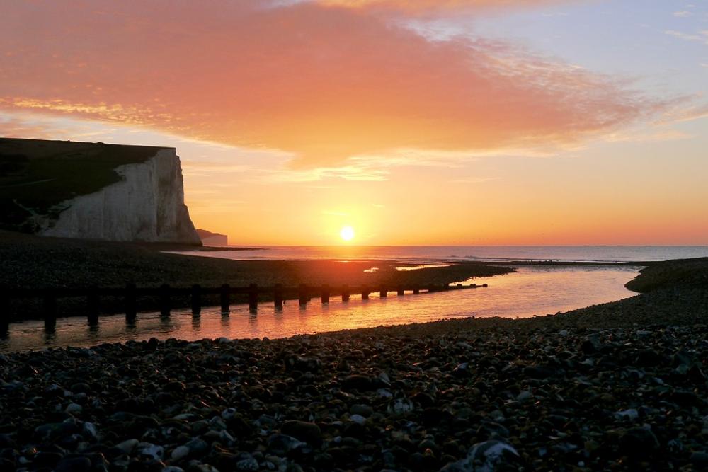 Seaford Sunrise Cuckmere Haven River Cliffs Beach Seaford Sunrise Cuckmere Haven River Cliffs Beach
