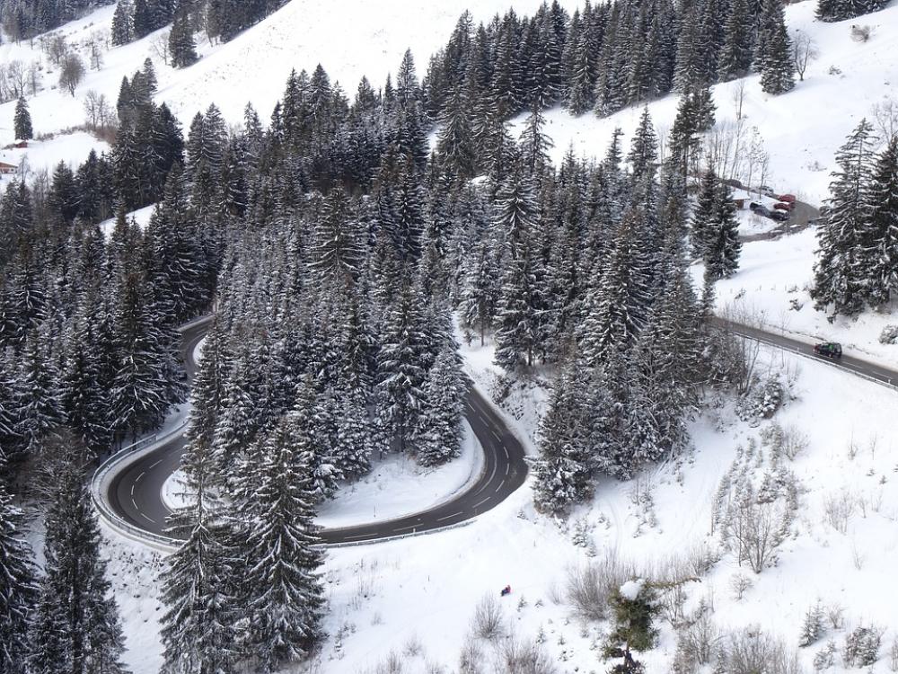 Serpentine Yoke Road Snowy Snow Allgäu Alpine Serpentine Yoke Road Snowy Snow Allgäu Alpine