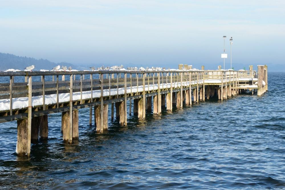 Snow Winter Water Web Jetty Lake Cold Icy Pier Snow Winter Water Web Jetty Lake Cold Icy Pier