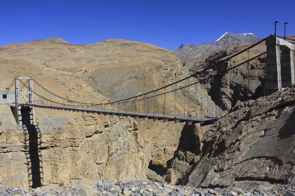 Spiti Valley Bridge Nature Path Landscape Spiti Valley Bridge Nature Path Landscape