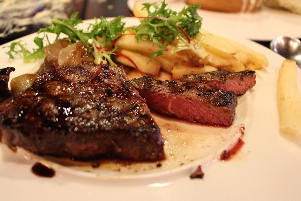 Steak Meat Dining Dinner Eating Out Steak Meat Dining Dinner Eating Out
