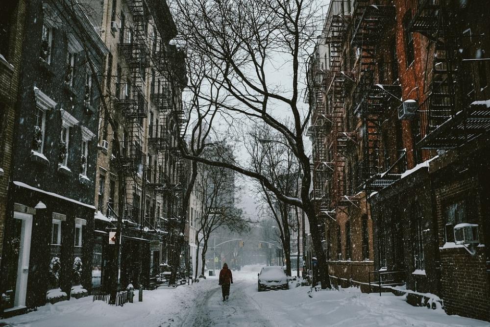 Street Person Walk Snow Winter Cold Ice Weather Street Person Walk Snow Winter Cold Ice Weather