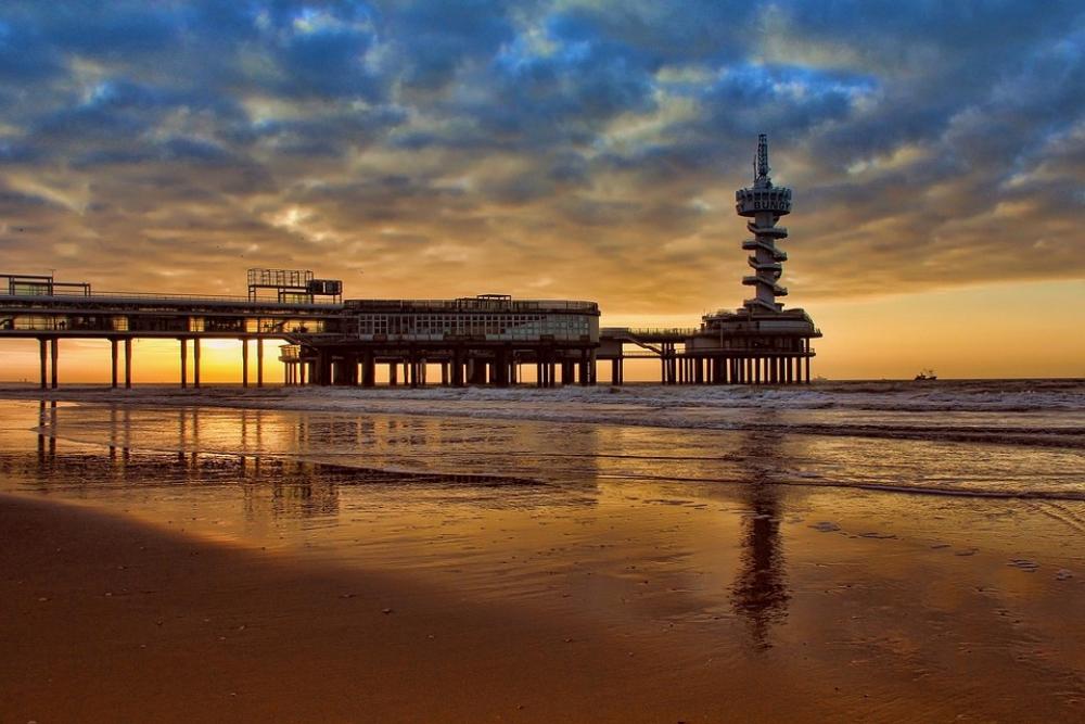 Sunrise Ocean Sea Pier Jetty Reflection Twilight Sunrise Ocean Sea Pier Jetty Reflection Twilight
