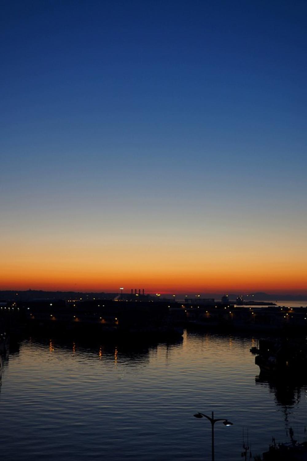Sunset Landscape Sea Port Horizon Color Sunset Landscape Sea Port Horizon Color
