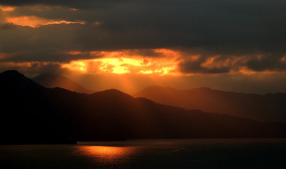 Sunset Island Scenic Tropical Clouds Paradise Sea Sunset Island Scenic Tropical Clouds Paradise Sea