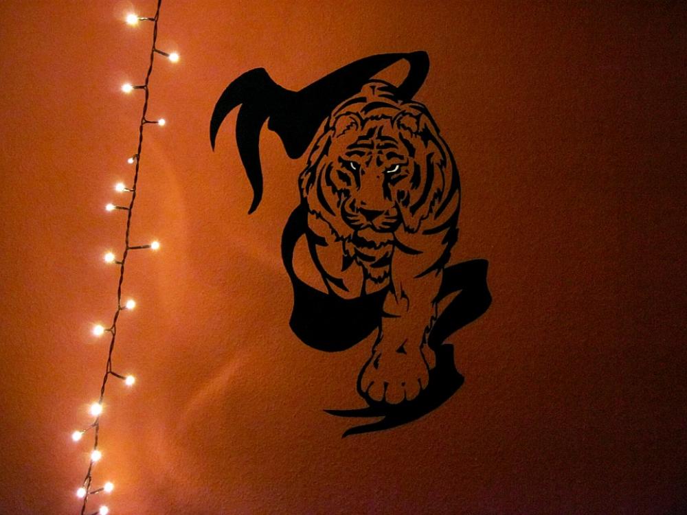 Tiger Wall Mural Lichterkette Banner Art Tiger Wall Mural Lichterkette Banner Art