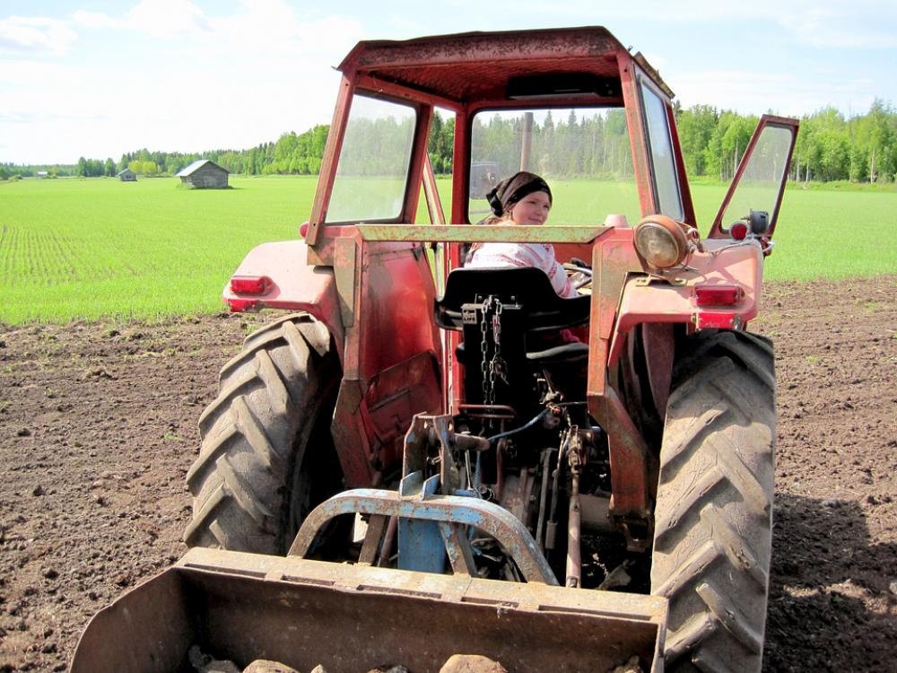 Tractor Girl Summer Child Field Green Man Tractor Girl Summer Child Field Green Man
