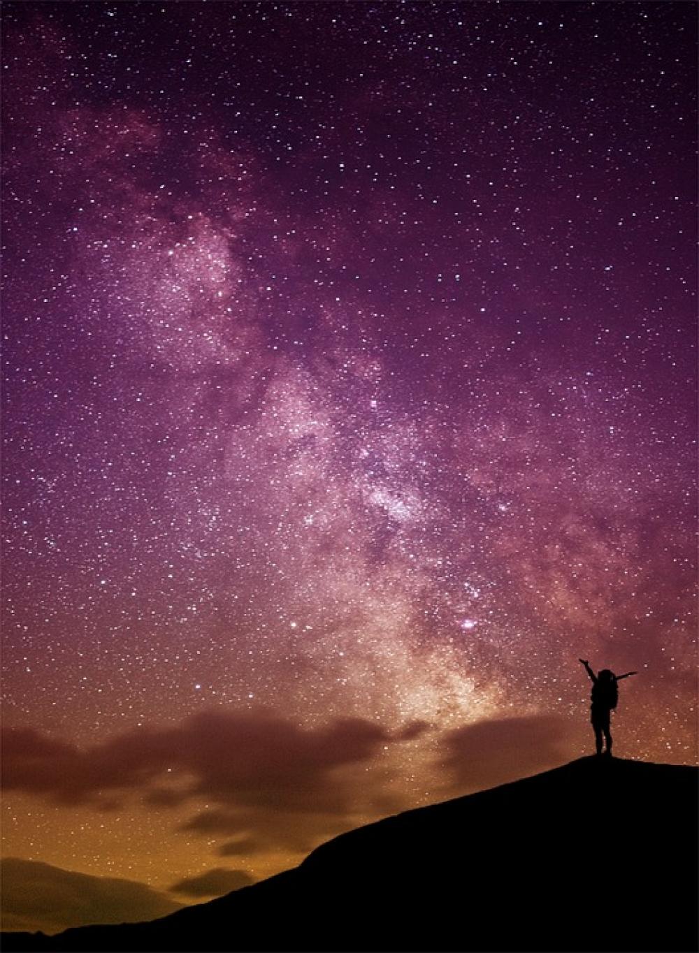 Universe Mountain Sky Night Star Starry Nebula Universe Mountain Sky Night Star Starry Nebula