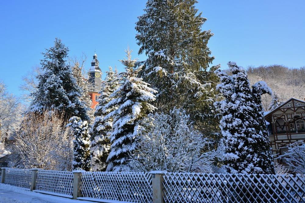 Winter Snowy Frosty Fachwerkhaus Winter Snowy Frosty Fachwerkhaus