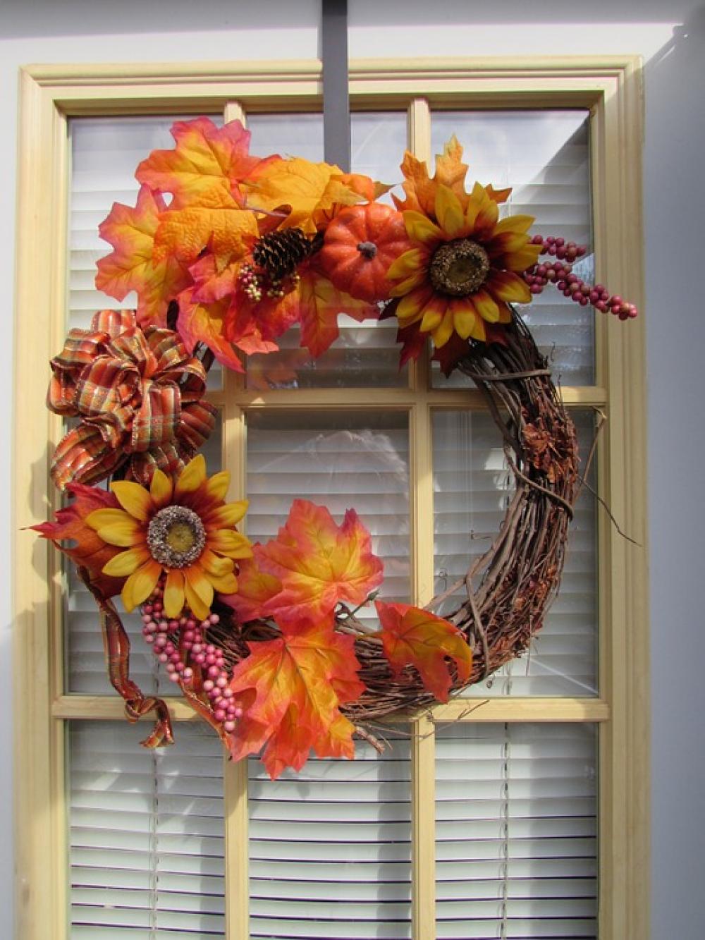 Wreath Fall Autumn Season Leaves Thanksgiving Wreath Fall Autumn Season Leaves Thanksgiving