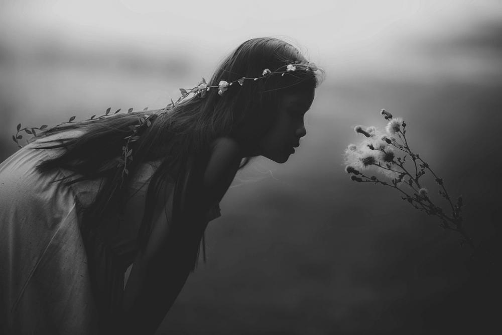 Young Girl Mystical Black And White Stunning Mystic Young Girl Mystical Black And White Stunning Mystic