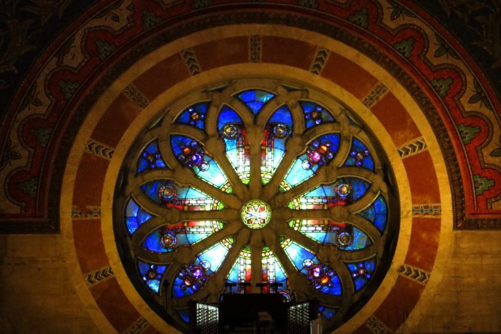 round stained glass window round stained glass window