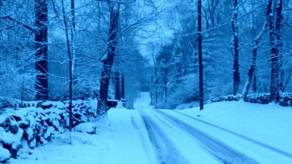 winter snow frost road winter snow frost road
