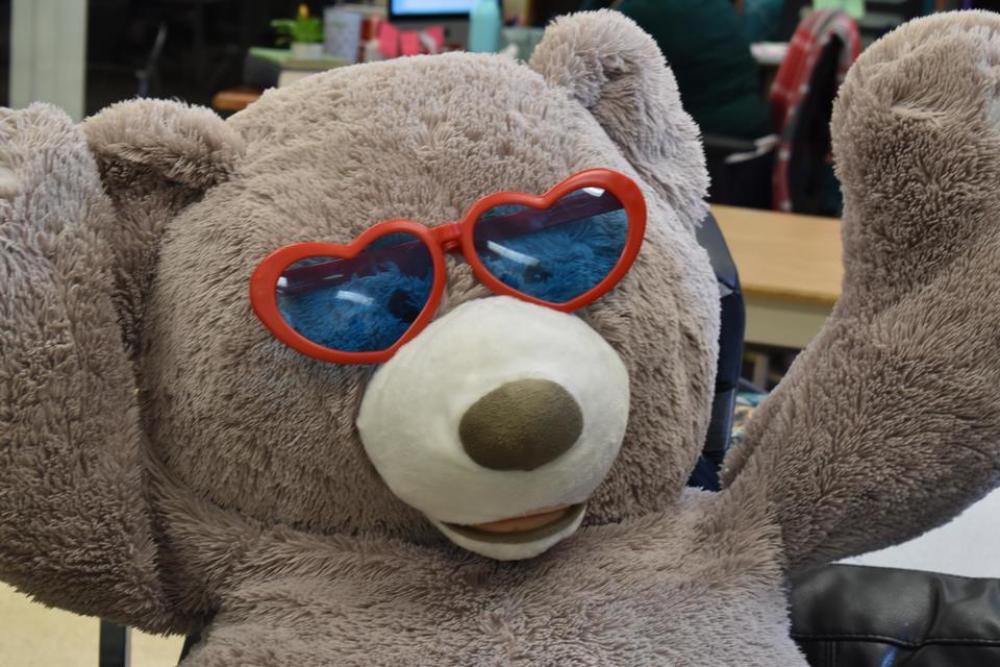 Happy Teddy bear heart glasses love fun Happy Teddy bear heart glasses love fun