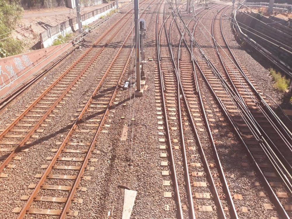 Train tracks railway railroad rail yard tracks Train tracks railway railroad rail yard tracks