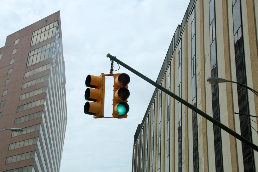 traffic light city buildings green light go traffic light city buildings green light go