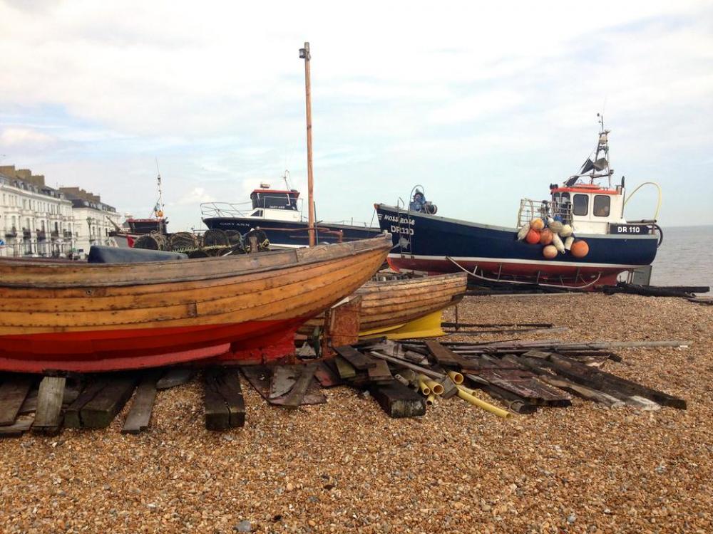 boats moored beach shingle fishing boats moored beach shingle fishing
