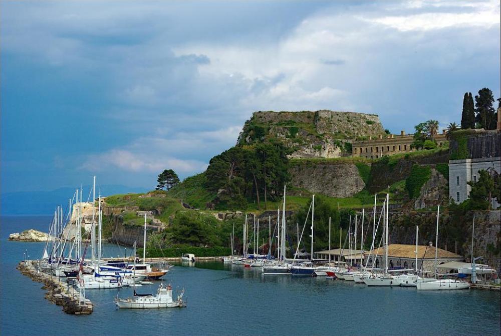 Corfu island harbor fortress Corfu island harbor fortress