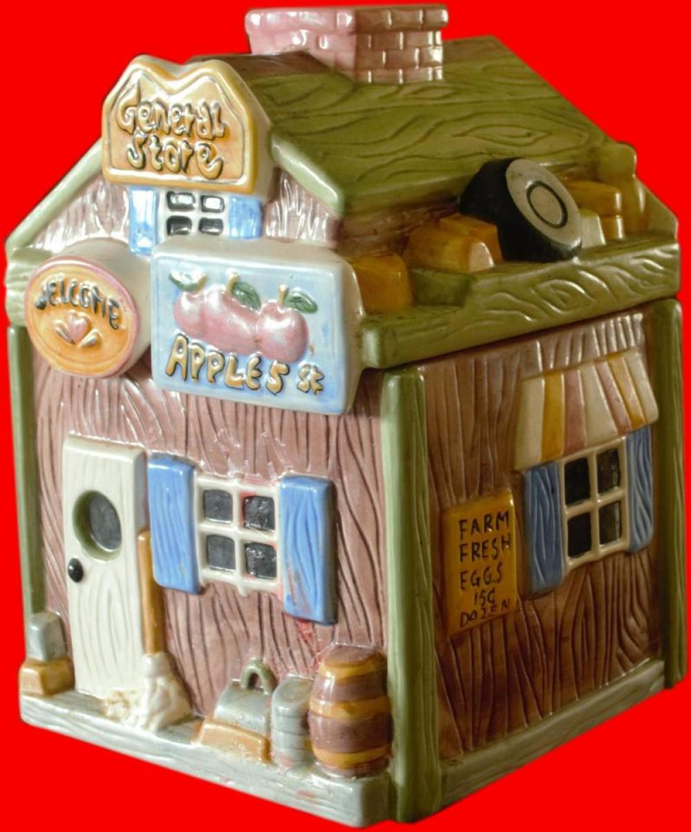 Cookie Cookie jar Ceramic Country Store old time Cookie Cookie jar Ceramic Country Store old time