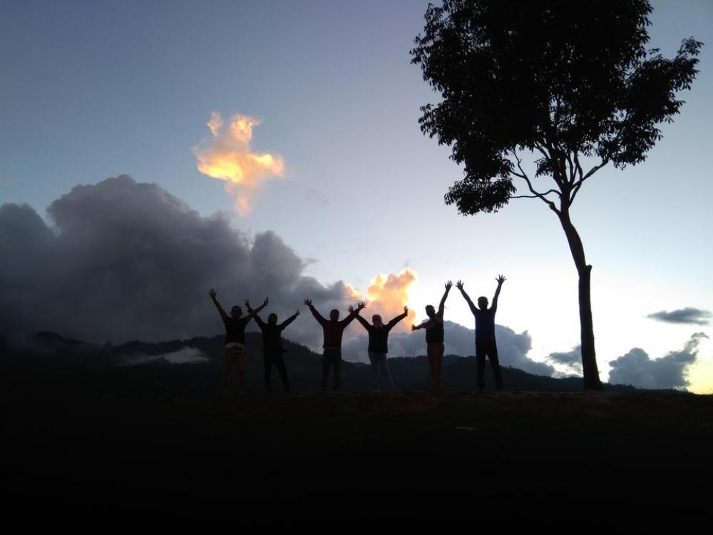 Happy happiness people sillouhette Nepal Happy happiness people sillouhette Nepal