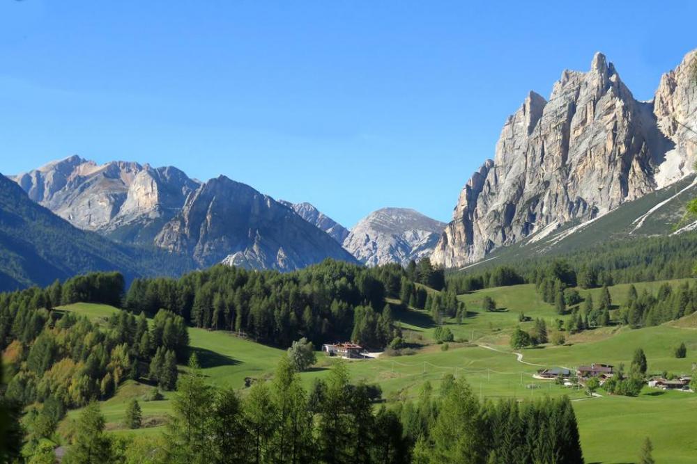Dolomites Italy mountains valley trees Dolomites Italy mountains valley trees